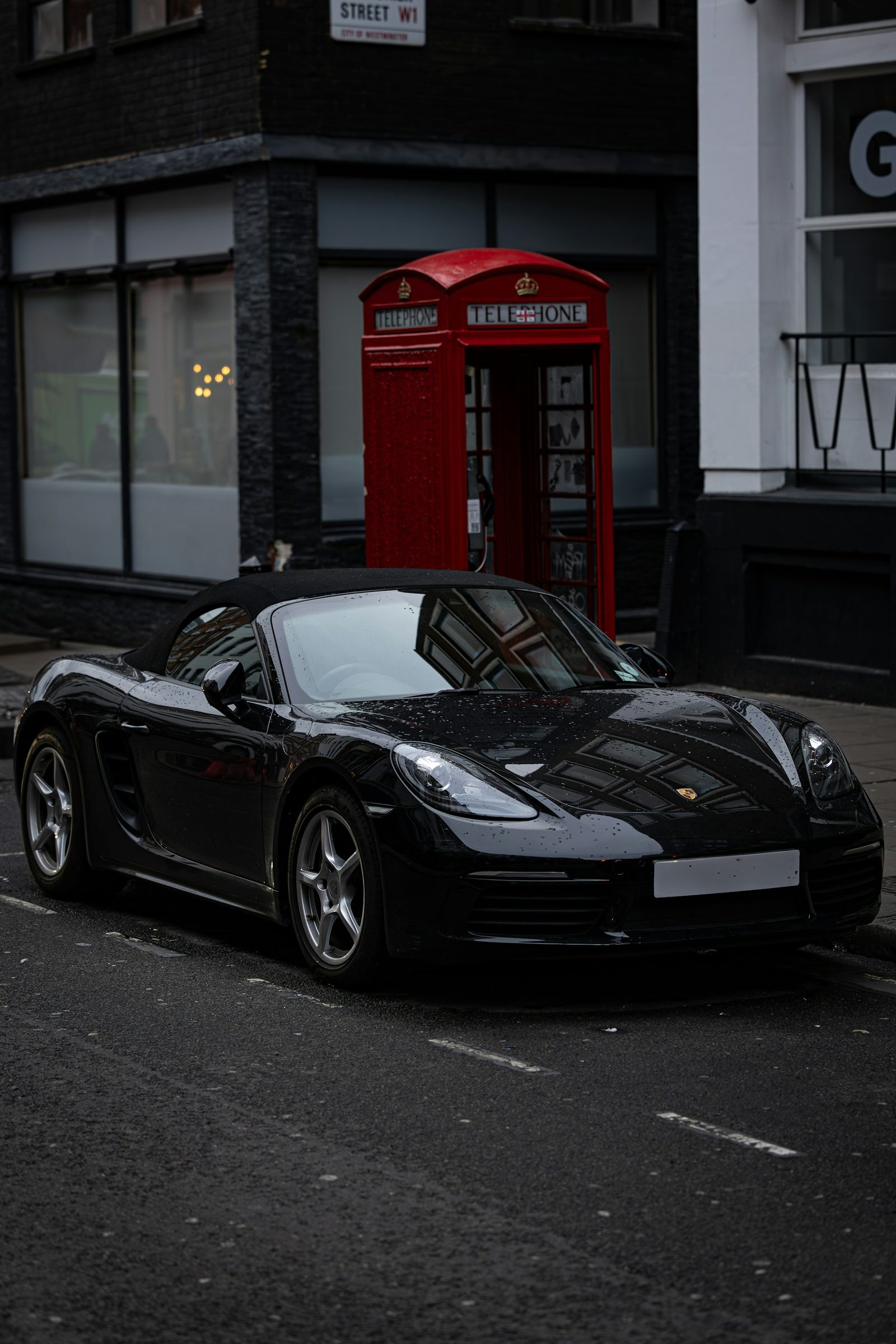 Porsche 718 in Soho, London — UK performance car at Surrey Tyres